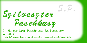 szilveszter paschkusz business card